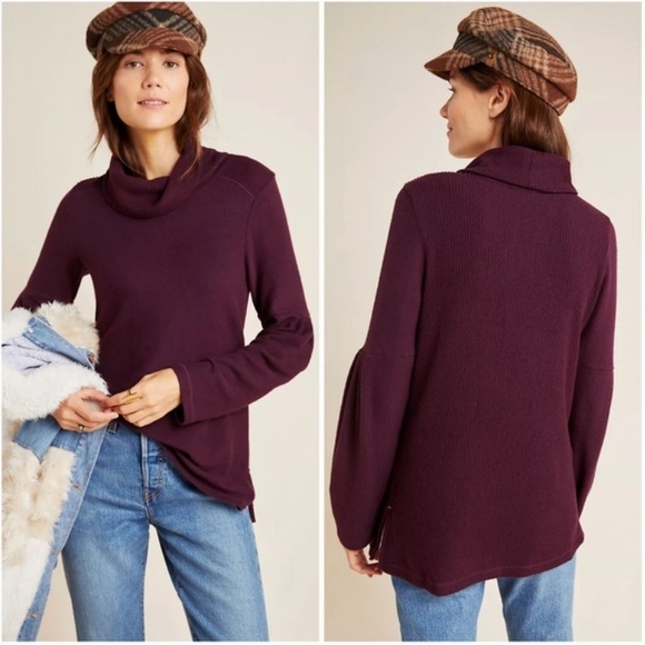 Anthropologie Sweaters - Anthropologie Saturday Sunday Rachel Sweater Turtleneck Pullover Size XS Plum
